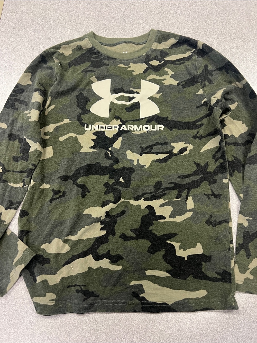Under Armour Olive & Black Camo Long Sleeve Logo Tee